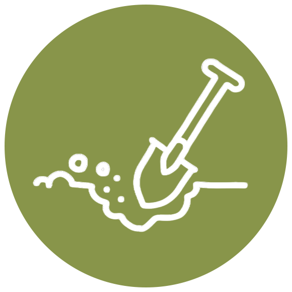 Landscaping icon - excavation, leveling